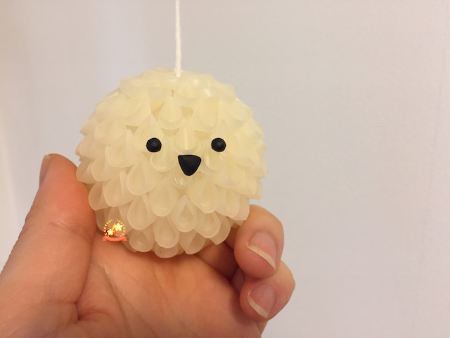 シマエナガ,ぽんぽん菊,タイニージュエリーキャンドル